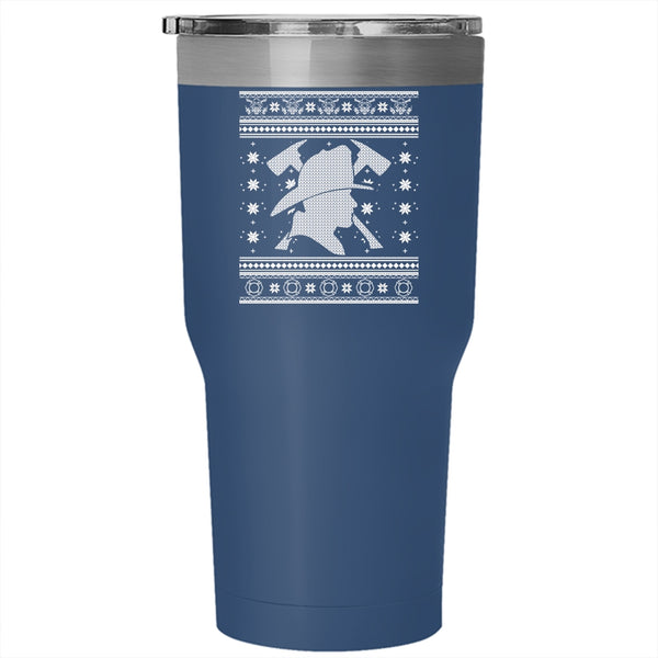 Cool Firefighter Tumbler 30 oz Stainless Steel, Christmas Gift For Fireman Travel Mug