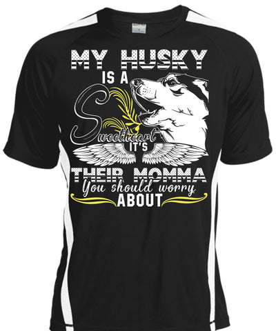 A black t-shirt with the shopify logo