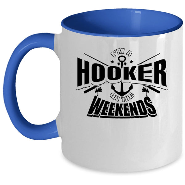 Funny Fishing Coffee Mug, I'm Fishing On The Weekends Accent Mug