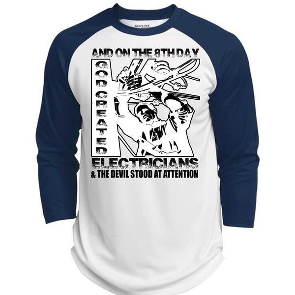 God Created Electricians T Shirt, I Love Electrician T Shirt, Awesome T-Shirts  (Polyester Game Baseball Jersey)