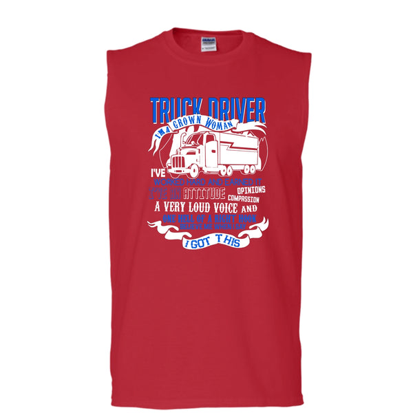 Trucker Driver T Shirt, I'm A Grow Woman Tank Top (Men's Cotton Sleeveless)