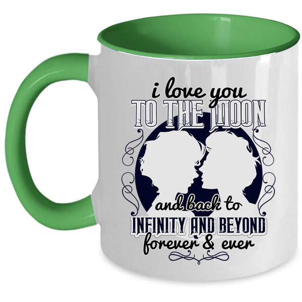 Cool Couple Coffee Mug, I Love You To The Moon And Back Accent Mug