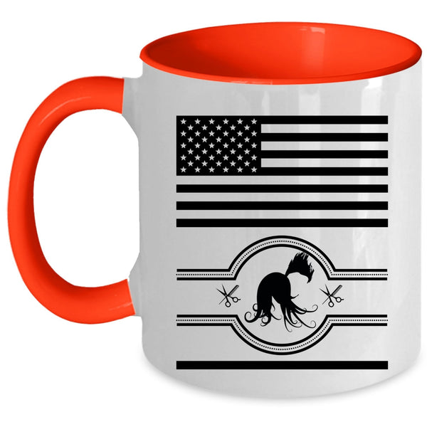 Cool American Flag Coffee Mug, Cool Hairstylist Accent Mug