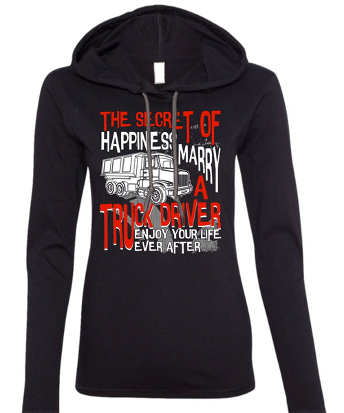 Marry A Truck Driver T Shirt, Being A Trucker T Shirt (Anvil Ladies Ringspun Hooded)