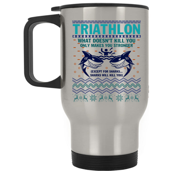 Christmas Gift For Triathlon Travel Mug, Triathlon Mug