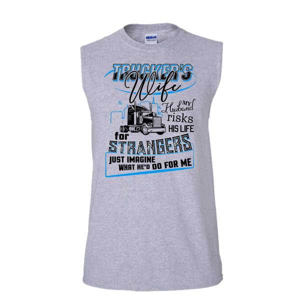 Trucker's Wife T Shirt, Coolest Trucker's Wife Tank Top (Men's Cotton Sleeveless)