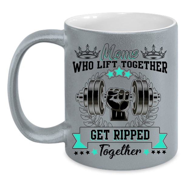 Gift For Mom Coffee Mug, Moms Lift Together Accent Mug