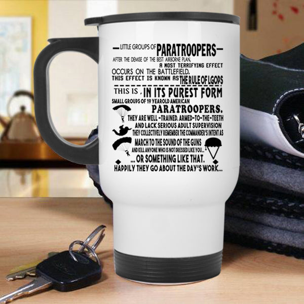 I Love Skydiving Travel Mug, Little Group Of Paratroopers Mug