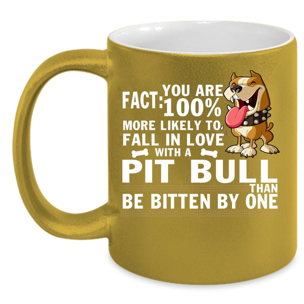 Fall In Love With A Pit Bull Coffee Mug, Cute Pitbull Lover Coffee Cup