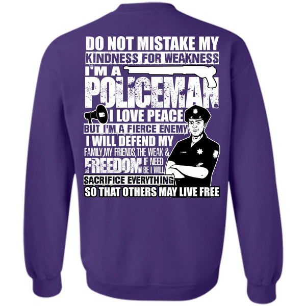 I Love Peace T Shirt, I Love Police Sweatshirt