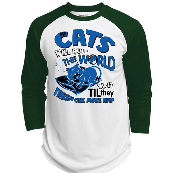 Cat's Will Rule The World T Shirt, I Love My Cat T Shirt, Awesome T-Shirts  (Polyester Game Baseball Jersey)