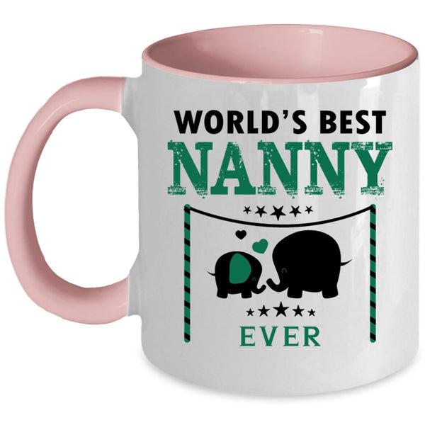 I Love My Nanny Coffee Mug, World's Best Nanny Ever Accent Mug