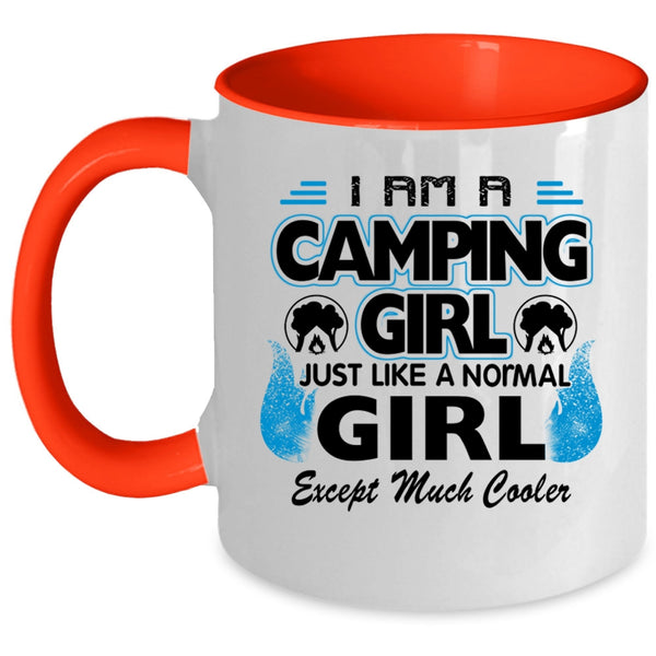 Cool Camping Girl Coffee Mug, I Am A Camping Girl Accent Mug
