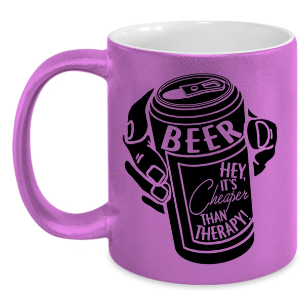 It's Cheaper Than Therapy Coffee Mug, Beer Accent Mug