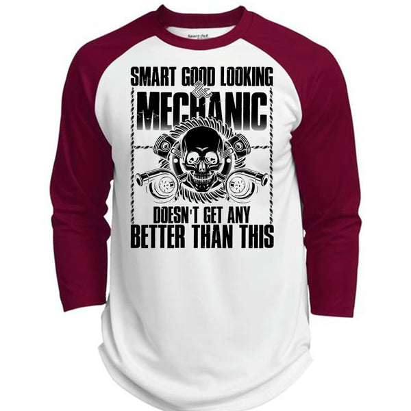 Smart Good Looking Mechanic T Shirt, I Love Mechanic T Shirt, Awesome T-Shirts  (Polyester Game Baseball Jersey)