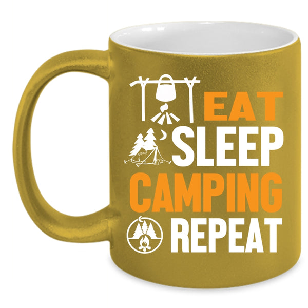 Eat Sleep Camping Repeat Coffee Mug, I Love Camping Coffee Cup