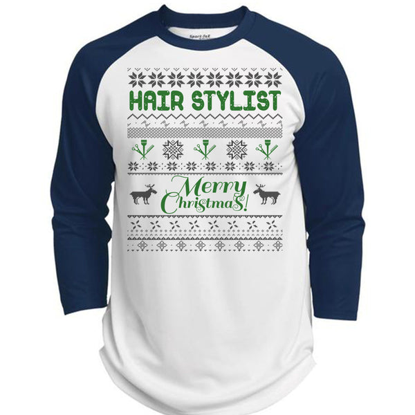 Hair Stylist Merry Christmas T Shirt, I Love Hair Stylist T Shirt, Awesome T-Shirts  (Polyester Game Baseball Jersey)
