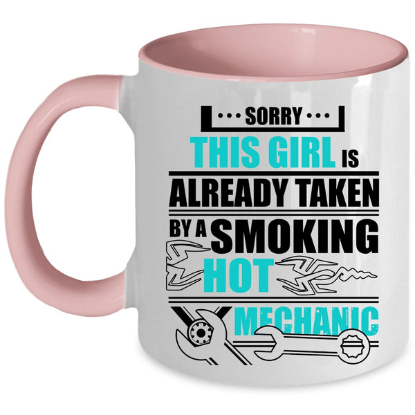 Cool Just Married Coffee Mug, This Girl Is Already Taken A Mechanic Accent Mug