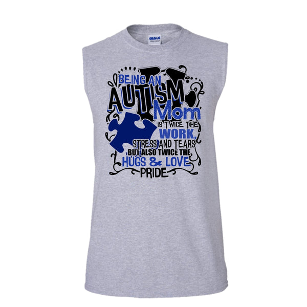 Being An Autism Mom T Shirt, Gift For Autism Mom Tank Top (Men's Cotton Sleeveless)