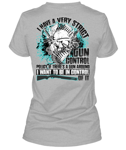 I Have A Very Strict Gun Control T Shirt, I Love Veteran T Shirt