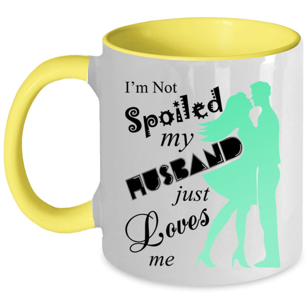 Cute Love Coffee Mug, My Husband Just Loves Me Accent Mug