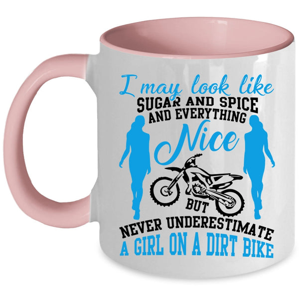 Cool Gift For My Daughter Coffee Mug, A Girl On A Dirt Bike Accent Mug