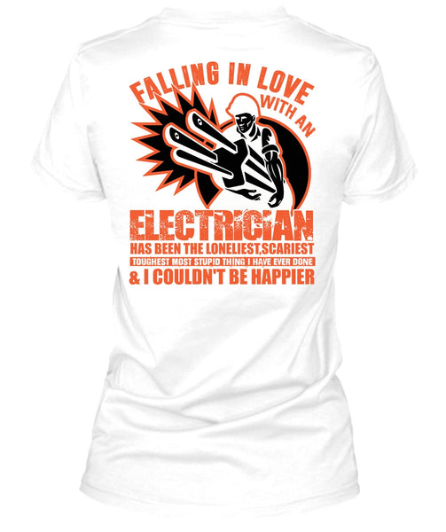Falling In Love With An Electrician T Shirt, I Love Electrician T Shirt