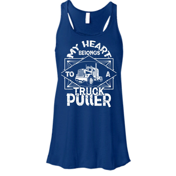 My Heart Belongs T Shirt, To A Truck Puller T Shirt, Cool T Shirt