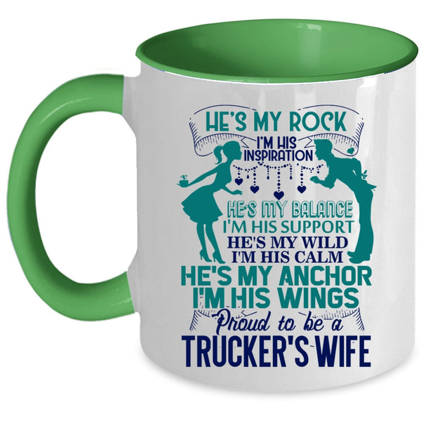 I Love Trucker's Wife Coffee Mug, Proud To Be A Trucker's Wife Accent Mug