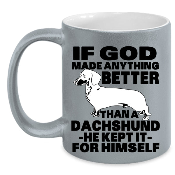 Gift For Dog Lovers Coffee Mug, Cute Dachshund Accent Mug