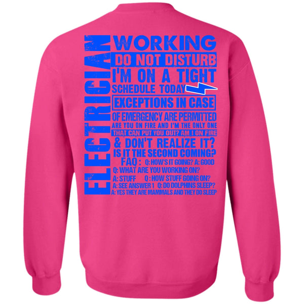 I Love Electrician T Shirt, Electrician Working Do Not Disturb Sweatshirt