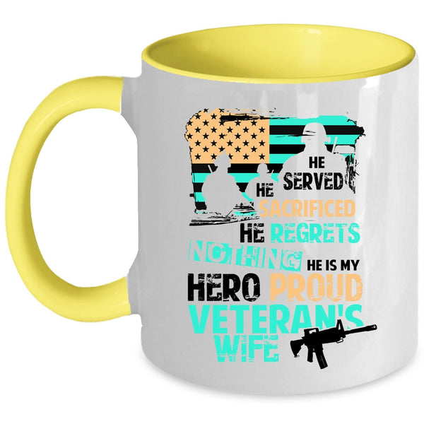 Beautiful Wife Coffee Mug, Proud Veteran's Wife Accent Mug