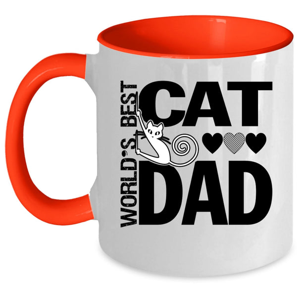 Cool Cat Dad Coffee Mug, World's Best Cat Dad Accent Mug