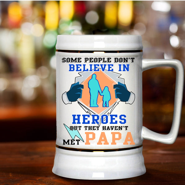 My Awesome Papa Beer Stein 22oz, They Haven't Met Papa Beer Mug