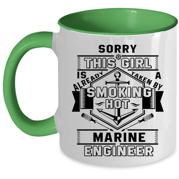 Marry Coffee Mug, This Girl Is Already Taken By A Marine Engineer Accent Mug