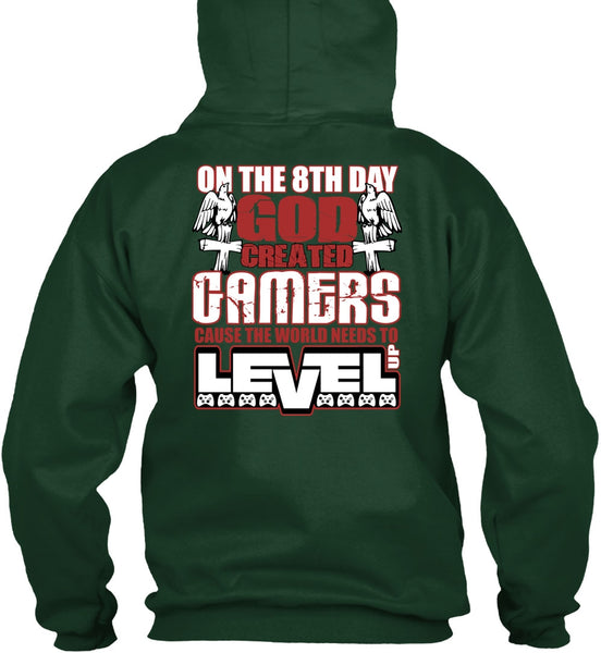 God Created Gamers T Shirt, The World Needs To Level Up T Shirt