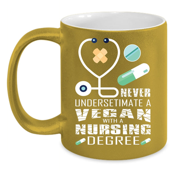 A Vegan With A Nursing Degree Coffee Mug, Cool Vegan Coffee Cup