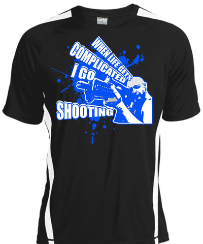 A black t-shirt with the shopify logo