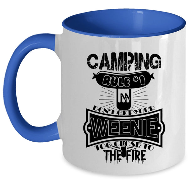 Funny Gift For Camper Coffee Mug, Camping Rule Accent Mug