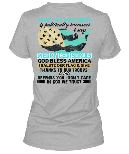 I Say Merry Christmas T Shirt, I Love Veteran T Shirt