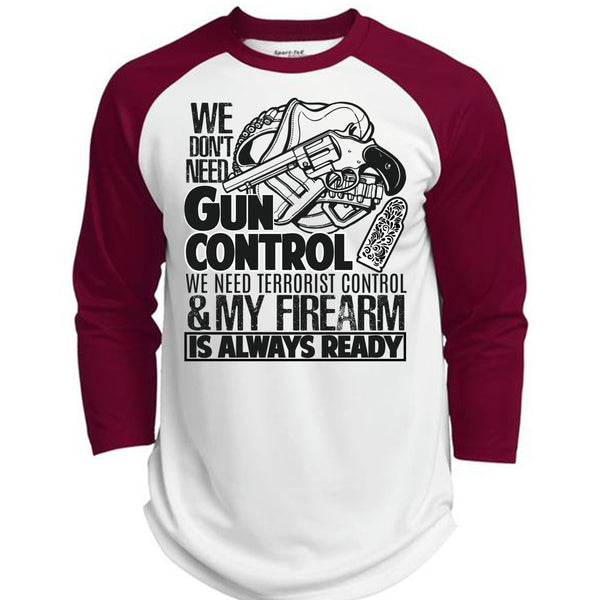 We Don't Need Gun Control T Shirt, I Love Veteran T Shirt, Awesome T-Shirts  (Polyester Game Baseball Jersey)