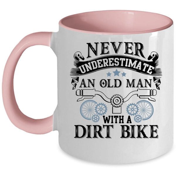 Cool Grandpa Coffee Mug, An Old Man With A Dirt Bike Accent Mug