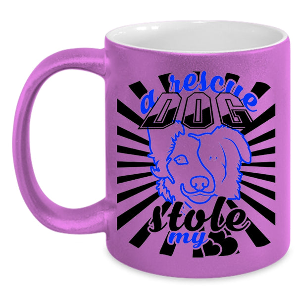 I Love Dogs Coffee Mug, A Rescue Dog Stole My Heart Accent Mug