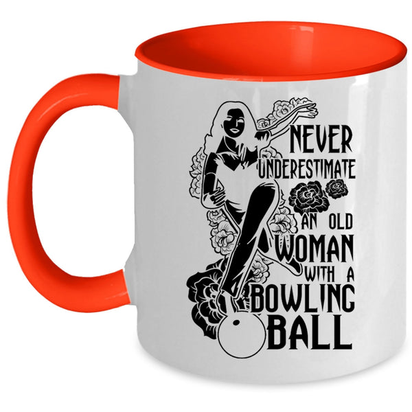 Cool Grandma Coffee Mug, An Old Woman With A Bowling Ball Accent Mug