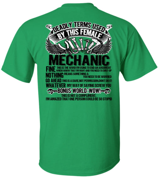This Female Mechanic T Shirt, I Love Mechanic T Shirt