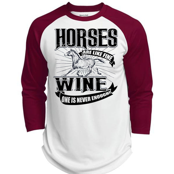 Horses Are Like Fine Wine T Shirt, I Love Equestrian T Shirt, Awesome T-Shirts  (Polyester Game Baseball Jersey)