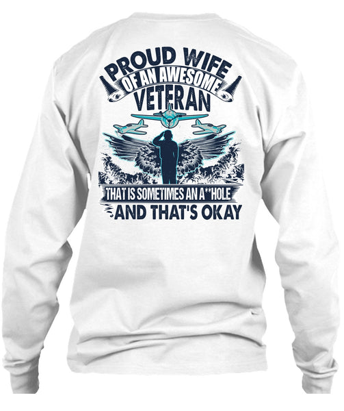 Proud Wife Of An Awesome Veteran T Shirt, I Love Veteran T Shirt