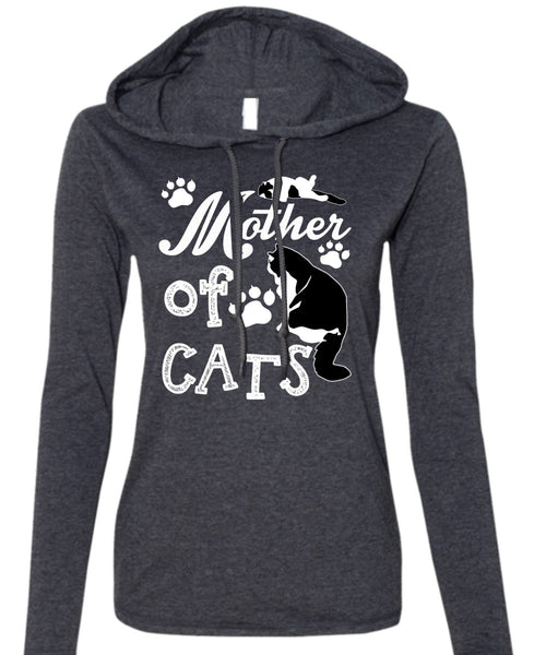 Mother Of Cats T Shirt, My Favorite T Shirt (Anvil Ladies Ringspun Hooded)