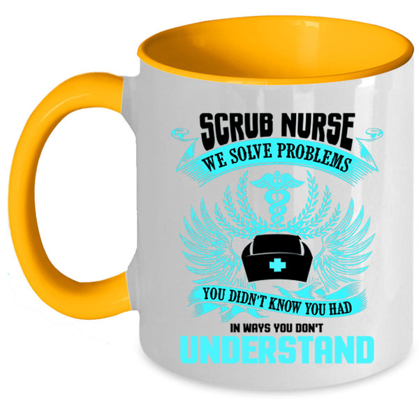Cute Gift For Nurses Coffee Mug, Scrub Nurse Accent Mug