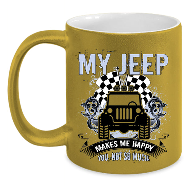 My Jeep Coffee Mug, My Jeep Makes Me Happy Accent Mug